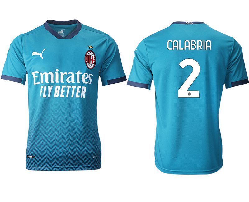 Men 2020-2021 club AC milan away aaa version #2 blue Soccer Jerseys
